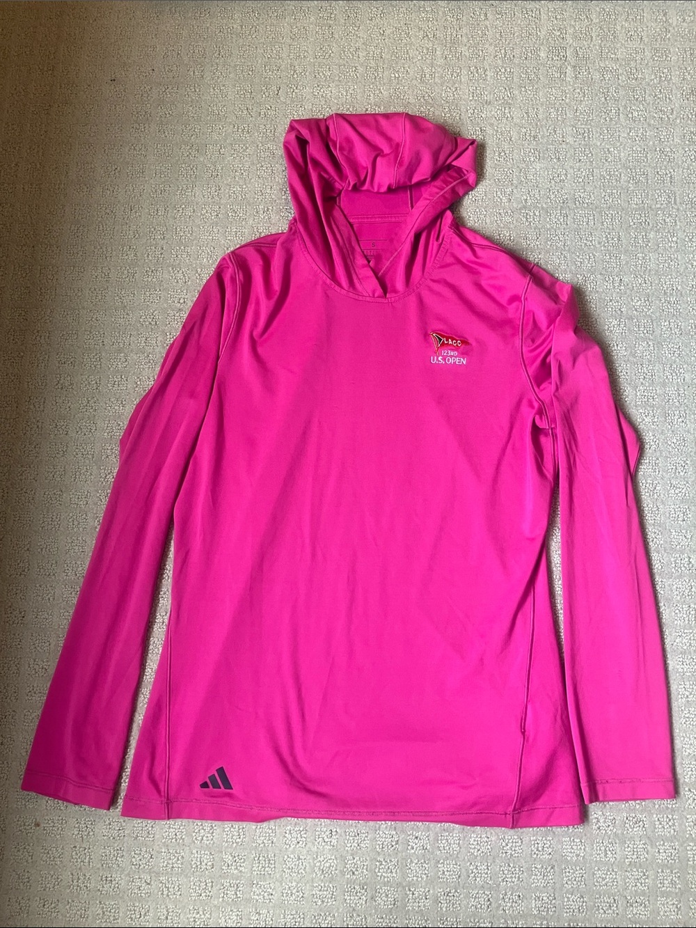 adidas Hot Pink Hooded Long Sleeve Pullover -LACC logo
